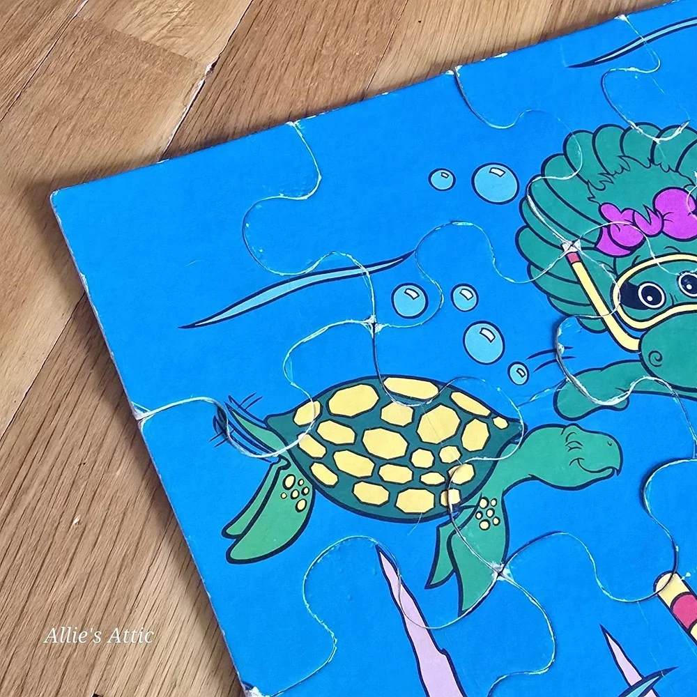 2 Barney Puzzles Lot Baby Bop Swim Sea Animal Dinosaur 24 35 Large Piece Vintage